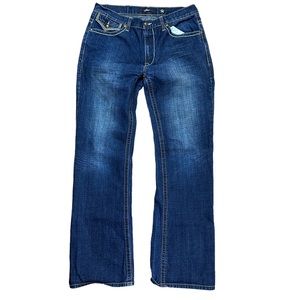 Vintage Y2K Marc Ecko Blue Denim Streetwear Bootcut Jeans Size 36x33